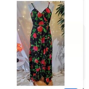 ASOS 6 Floral Black and Red Women's Dress